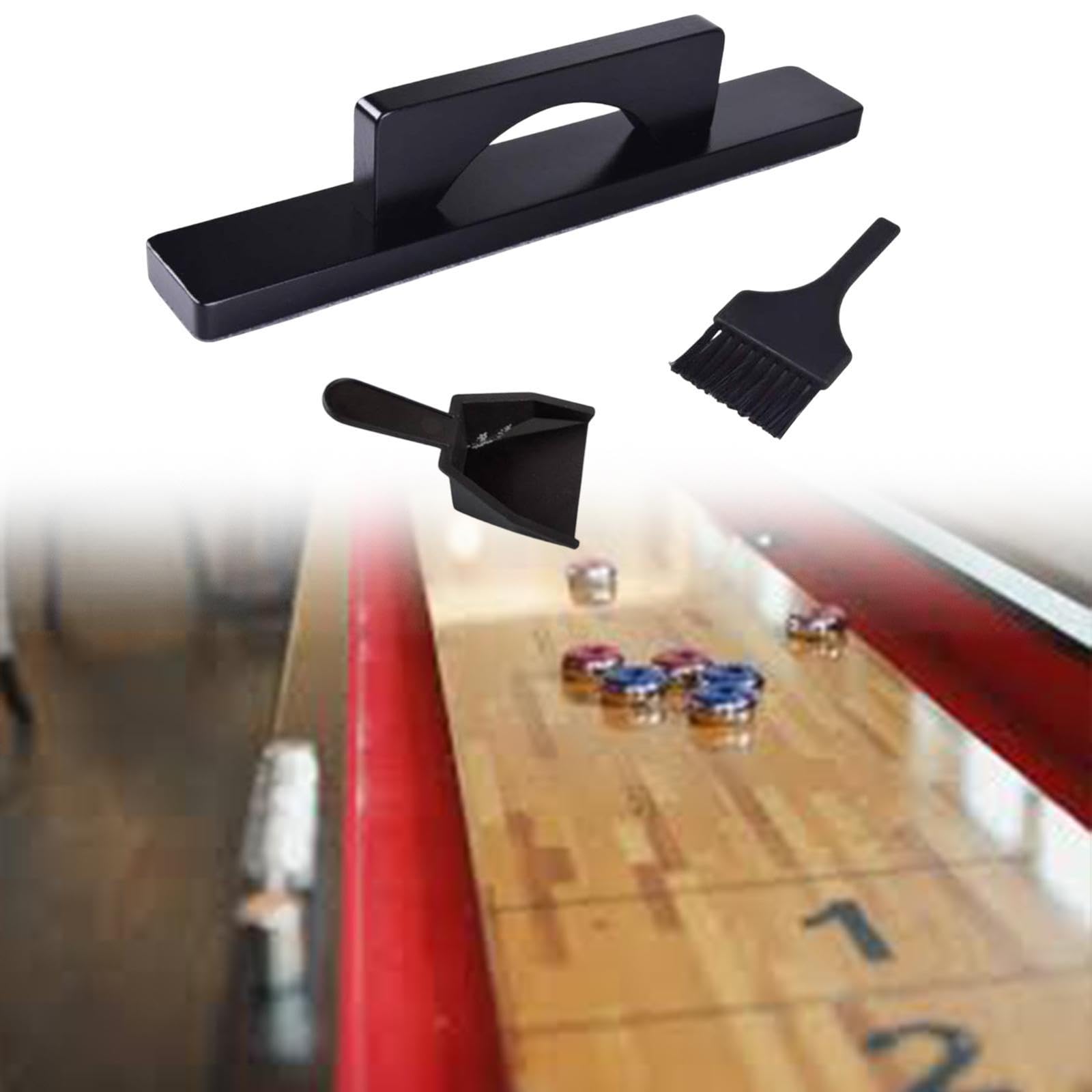 Spazzola Portatile per La Manutenzione del Tavolo da Shuffleboard, Nero