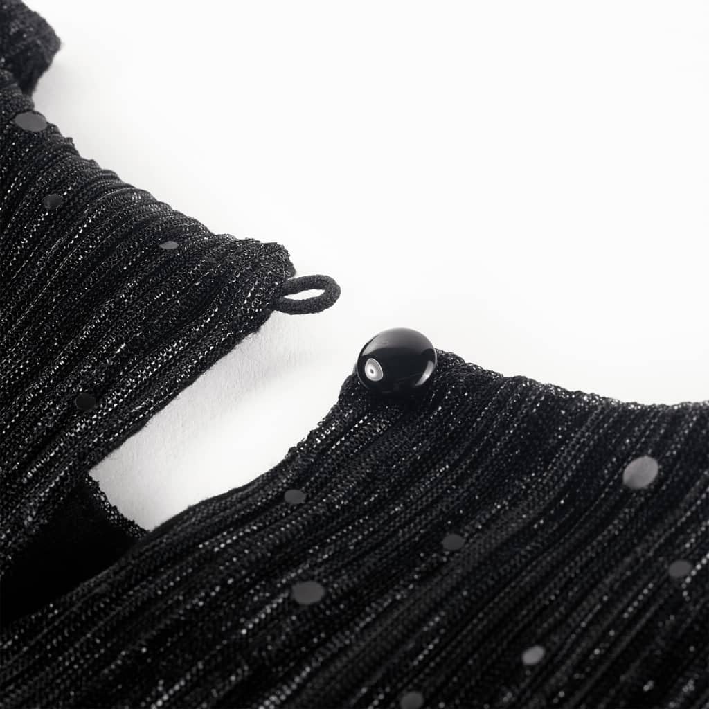 Vestido infantil de manga larga negro 92, vestido de verano transpirable para niña, algodón, vestido de fiesta para niñas con lentejuelas, cuello redondo, vestido suave para niños de 1,5 a 2