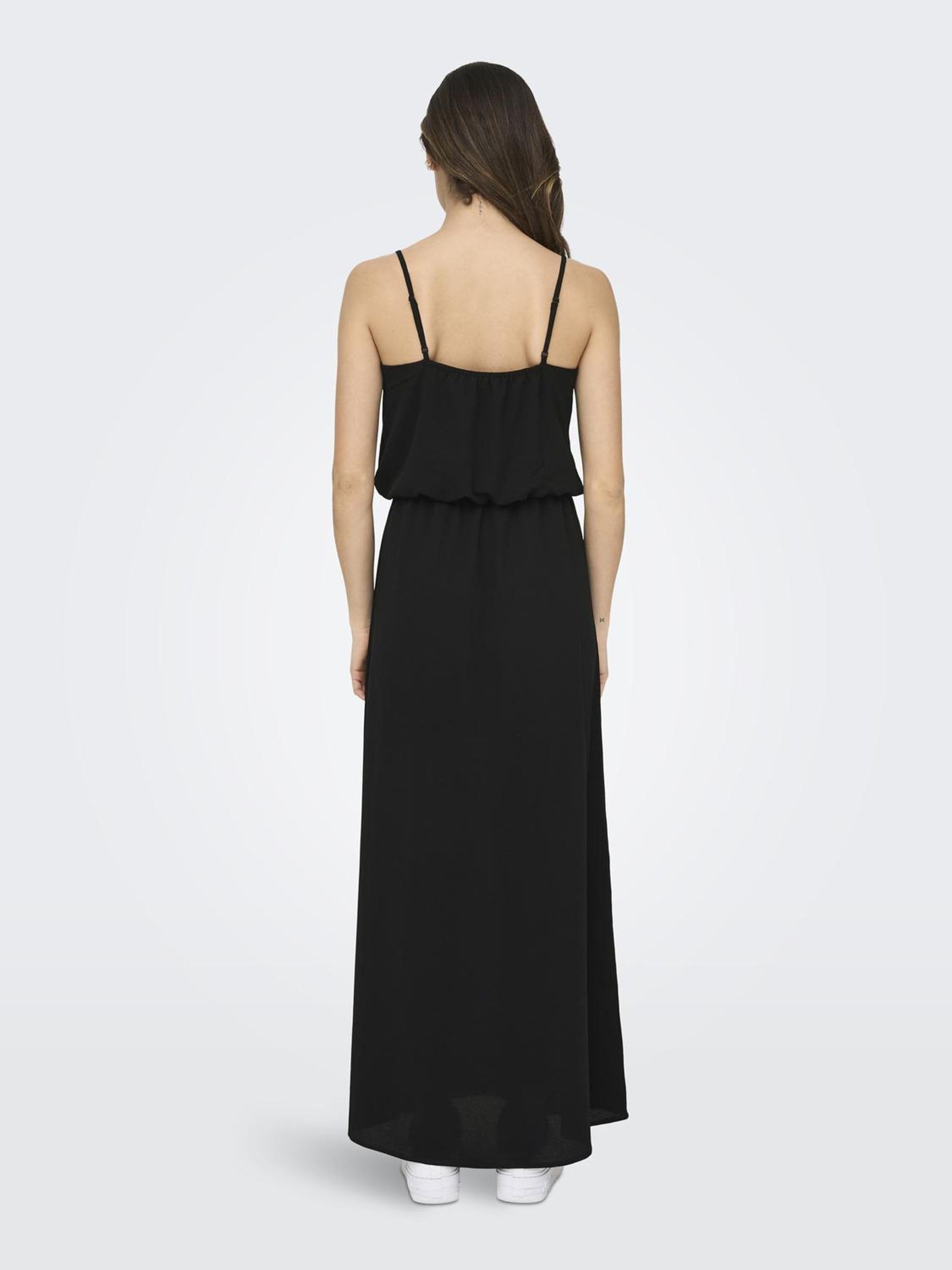 ONLY Onlwinner S/L Maxi Dress Noos Femme Robe Longue Noir/Blanc
