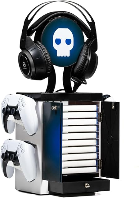 Numskull PS5 Inspired Gaming Locker, Controller Holder, Headset Stand for PS5, Xbox Series X S, Nintendo Switch