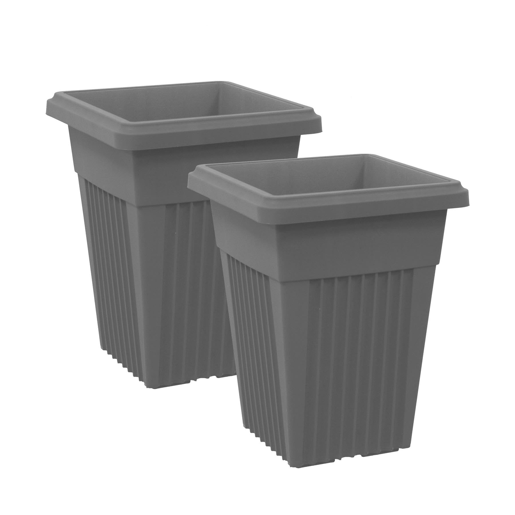 simpa Sovereign Pillar Upright Planters 32cm DARK GREY - Set of 2