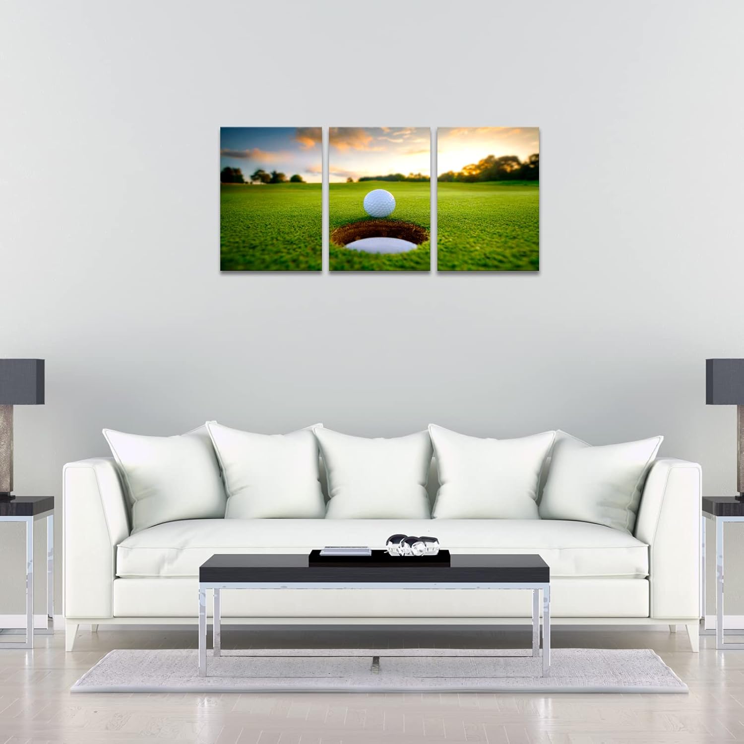 Golf Wall Art Decor for Living Room Golf Ball on A Golf Course Painting Canvas Poster Prints Framed Decor for Office Ready to Hang - Image 4
