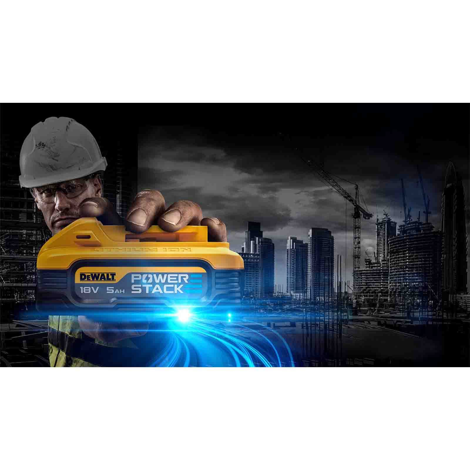 DEWALT Kit 2 Baterías compactas XR 18V POWERSTACK Li-Ion 5Ah y cargador per chi cerca qualità e praticità, per uso pratico e risultati affidabili
