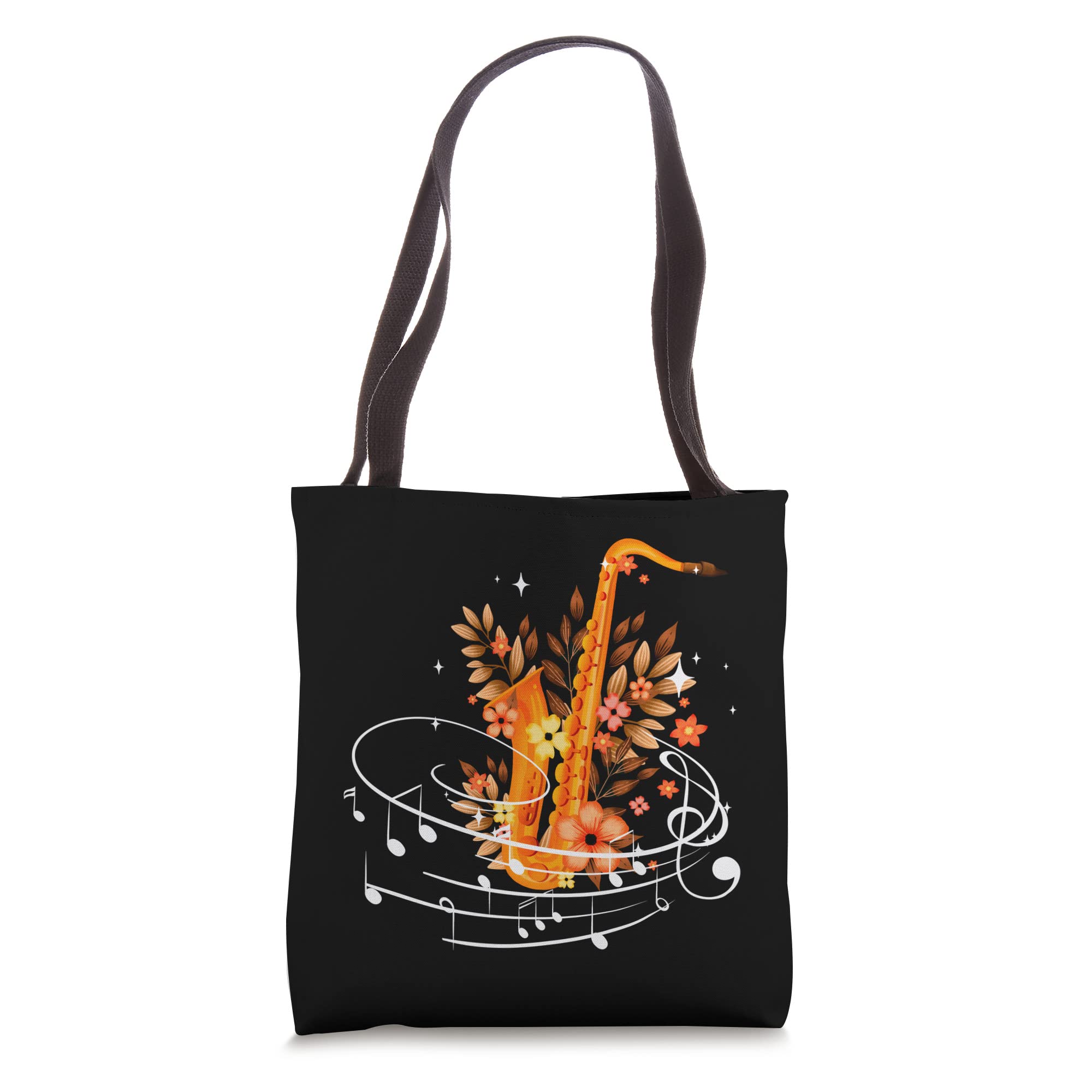 Singer Musician Notes Musical Instruments Saxophone Tote Bag