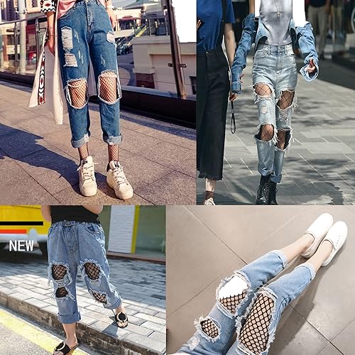 Pareberry Women's Footless Fishnet Stockings High Waisted Pantyhose Mesh Wide Tights4