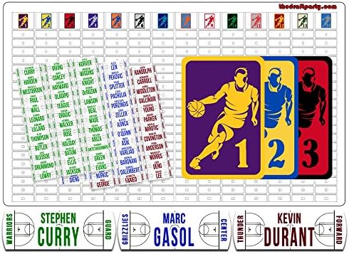 Fantasy Basketball Draft Board – – REUSABLE/PORTABLE – 2016-17 Magnetic Kit, MOVABLE Names - Write/Erase Board – MULTI-SPORT – Large 60”x38”