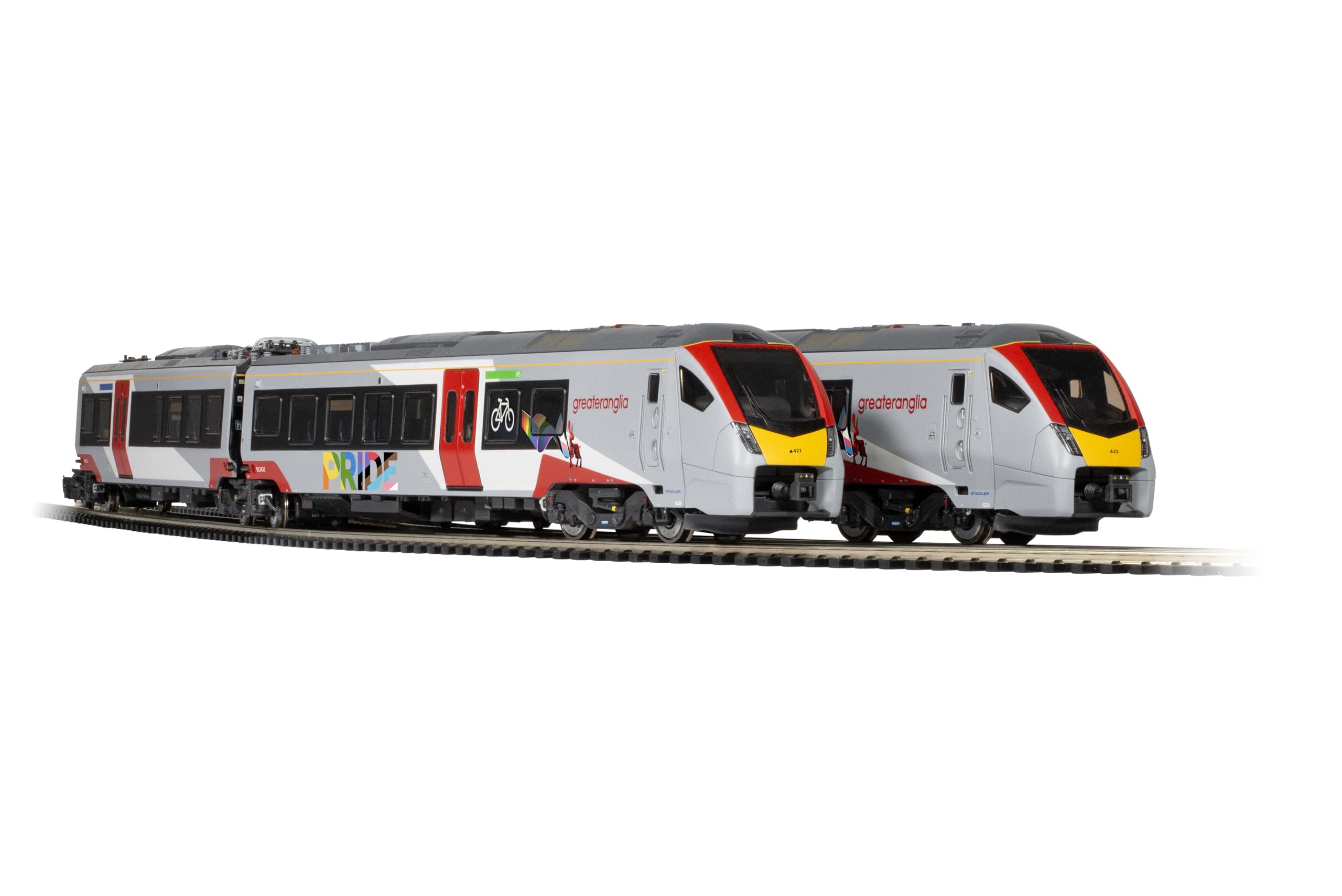 Hornby R30446 Greater Anglia Klasa 755-4 FLIRT 4 Car Pride Livery Train Pack