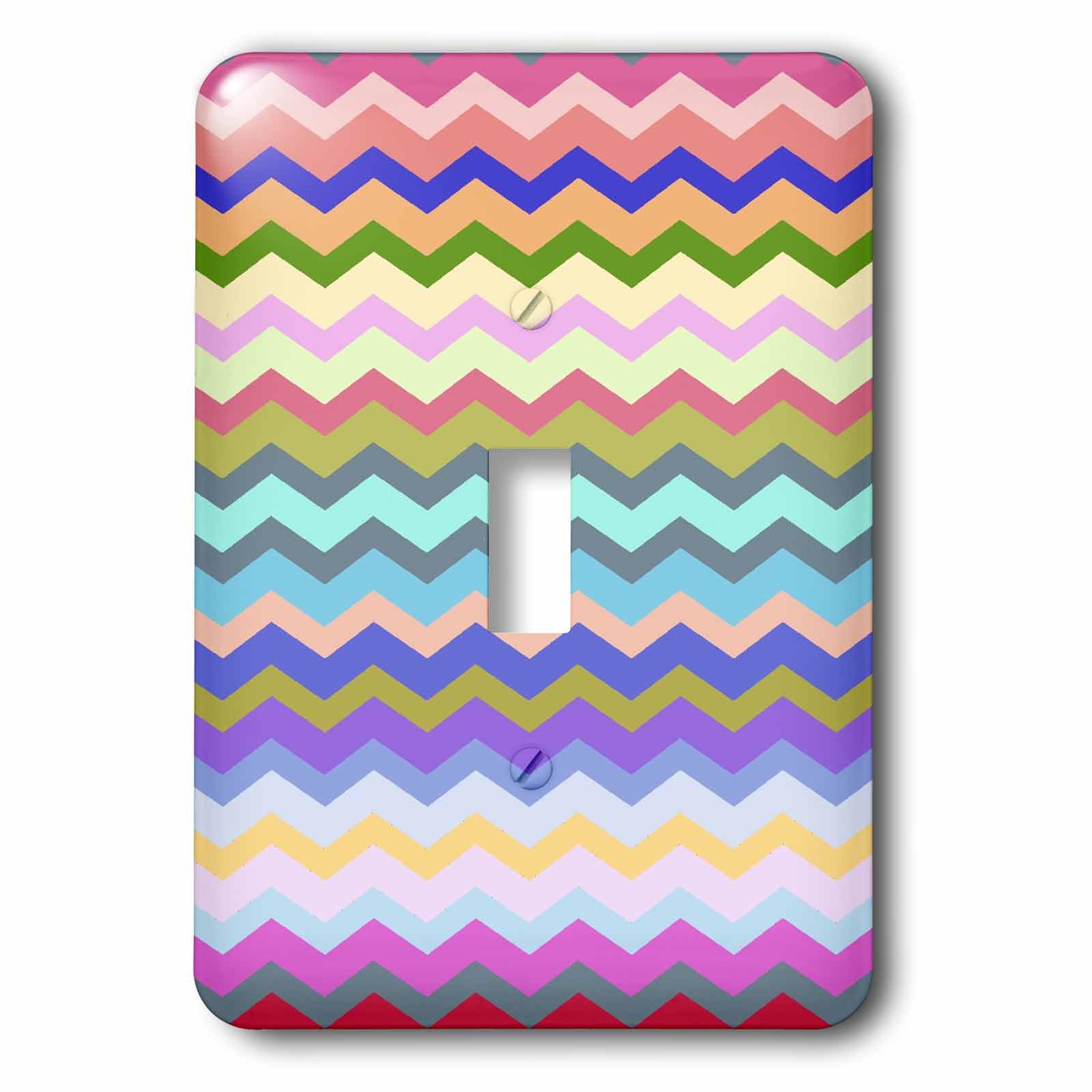 Interrupteur à bascule simple zigzag multicolore plaque électrique décorative 3dRose