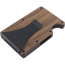 Quluxe Super Slim Minimalist Front Pocket RFID Blocking Wood Wallet for Men with Money Clip Walnut Walnut Color Minimalist, Walnut collar |   -