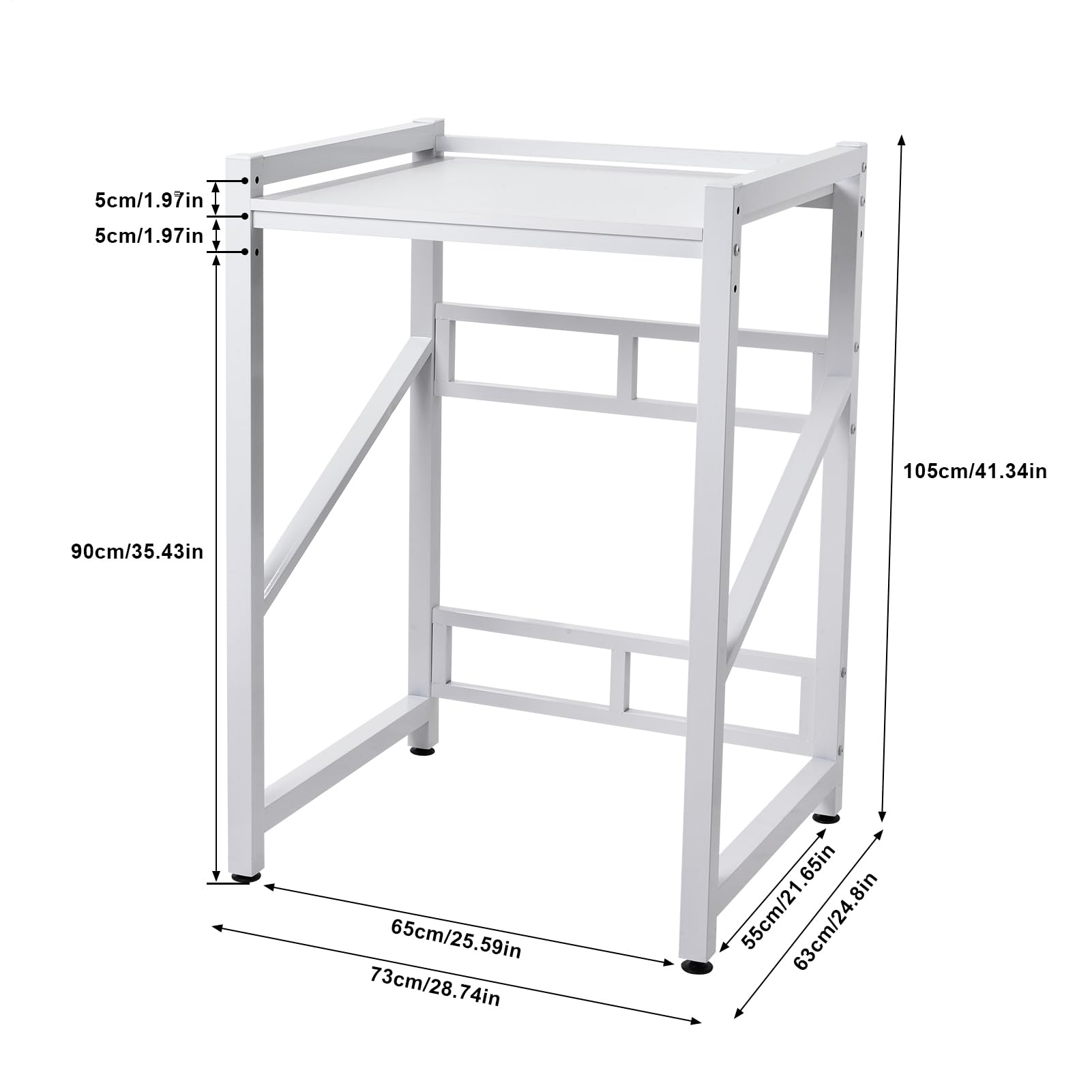 2 Ebenen Waschmaschine trockner schrank höhenverstellbar (90 cm/95 cm/100 cm) -Waschmaschine und trockner übereinander tragfähigkeit 300 kg,Waschturm geeignet für Badezimmer und Waschküchen,Weiß