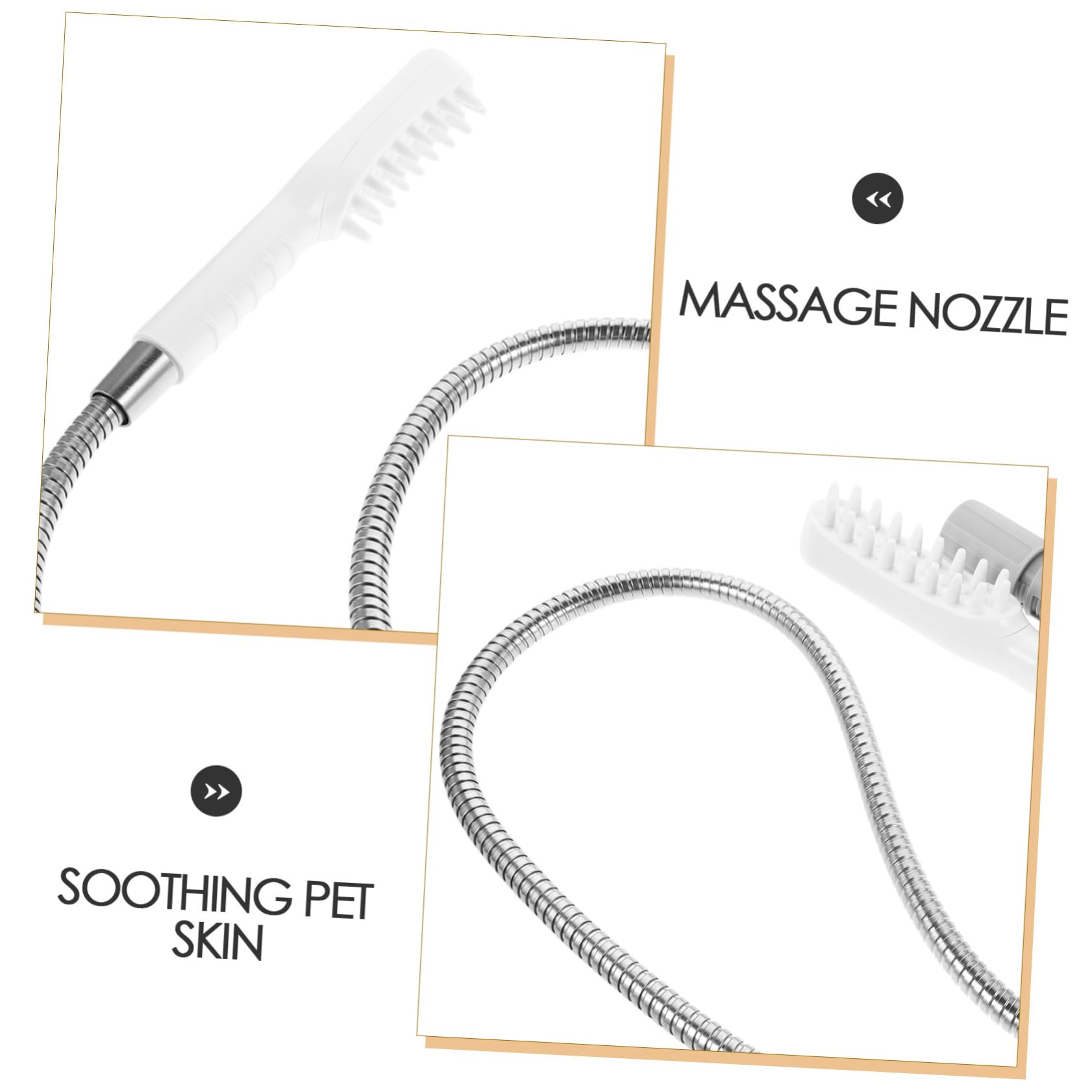 TOYANDONA Douchette Bain pour Chien Chat avec Brosse Massage Jet Eau Haute Pression Outil de Toilette Intérieur Extérieur Nettoyage Complet