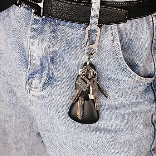 Image of Tibitdeer Titanium Key Chain, Multifunctional Carabiner Keychain Heavy Duty Car Keychain Organizer for Men and Women