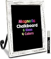 TenXVI Designs Magnetic Chalkboard Signs - 6 Sizes 4 Colors, Standing/Hanging Tabletop Menu Boards for Kitchen, Weddings, Home Decor