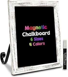 TenXVI Designs Magnetic Chalkboard Signs - 6 Sizes 4 Colors, Standing/Hanging Tabletop Menu Boards for Kitchen, Weddings, Home Decor