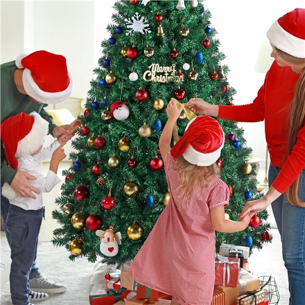 Yaheetech Albero di Natale 219 cm Artificiale Automatico Folto Realistico 1446 Rami Incernierati Supporto in Metallo Pieghevole Decorazioni per Casa Negozio
