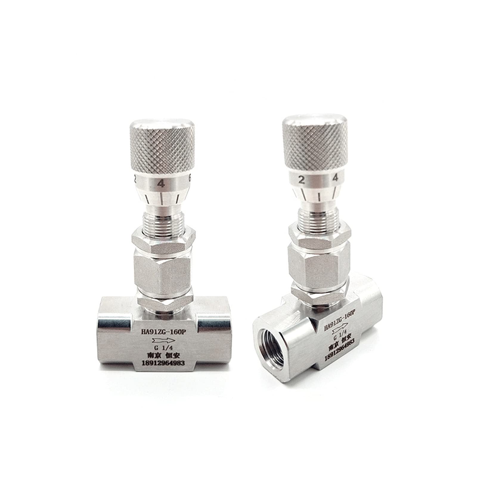 Zawór elektryczny 1/8" 1/4" 3/8" 1/2" BSP NPT Wewnętrzna membrana gwintowana ze stali nierdzewnej 304 Przepływ zaworu igłowego odcięcia (rozmiar: 3/8", kolor: BSPP)