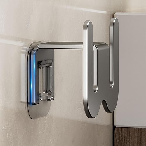 Miniatura 4 de Estante para zapatilla de pared sin perforaciones, para baño y inodoro, estante de gancho de almacenamiento, práctico soporte para zapatos