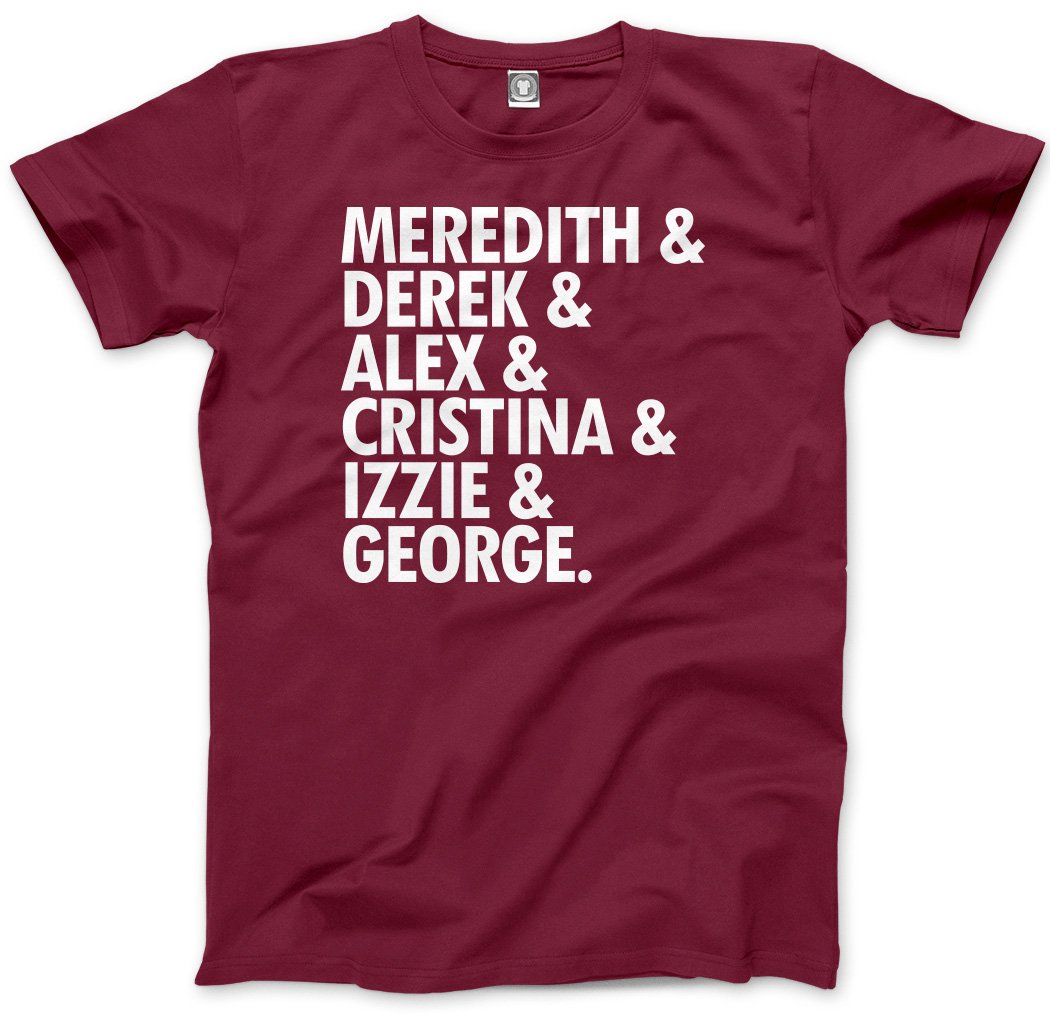 HotScamp Meredith Derek Alex Men's Unisex T-Shirt - Maroon Large