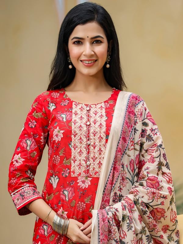 Image of Vaamsi Women's Rayon Blend Printed Kurta Pant Dupatta Set