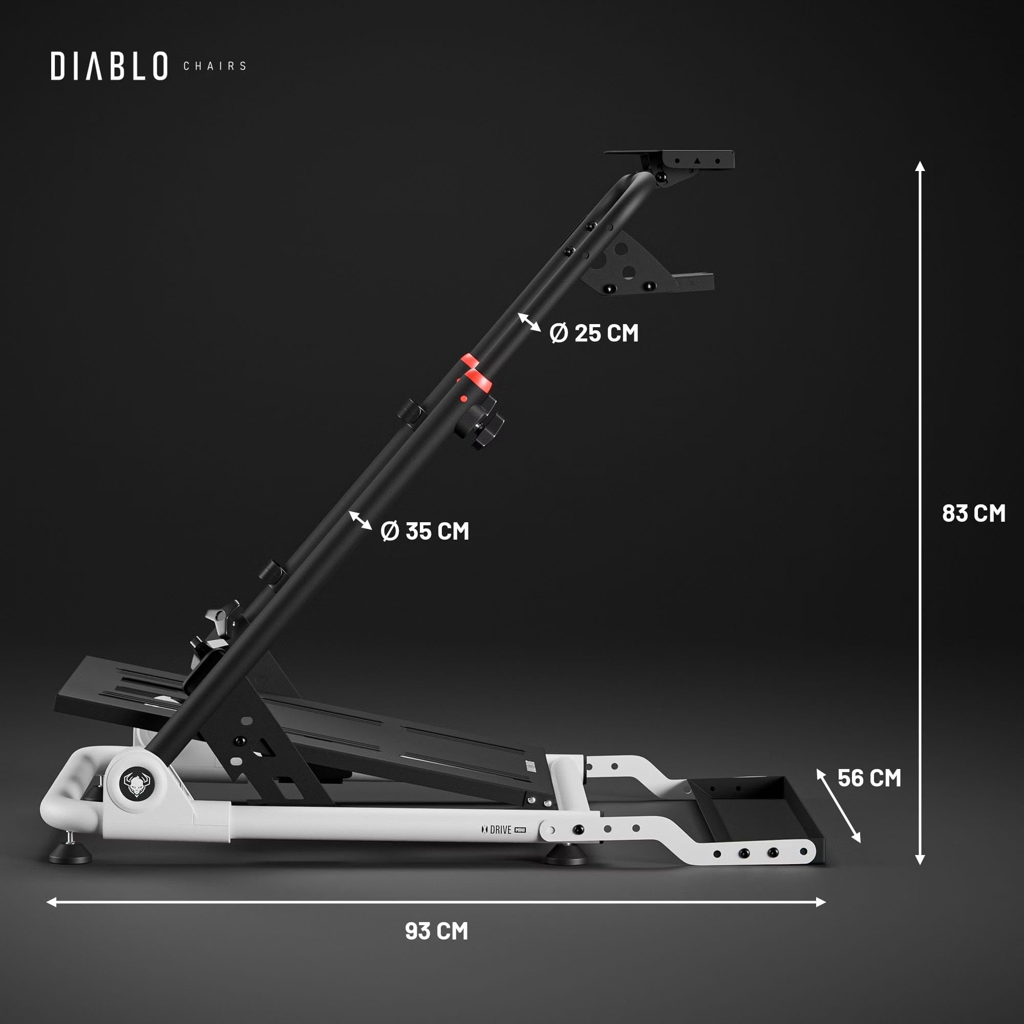 Diablo X-Drive Mini Lenkradständer Für Rennsimulation Kompatibel Mit Den Meisten Modellen Höhen- Und Neigungsverstellbar Schalthebelhalter Klappbar Weiß Kompakt [Not Machine Specific]