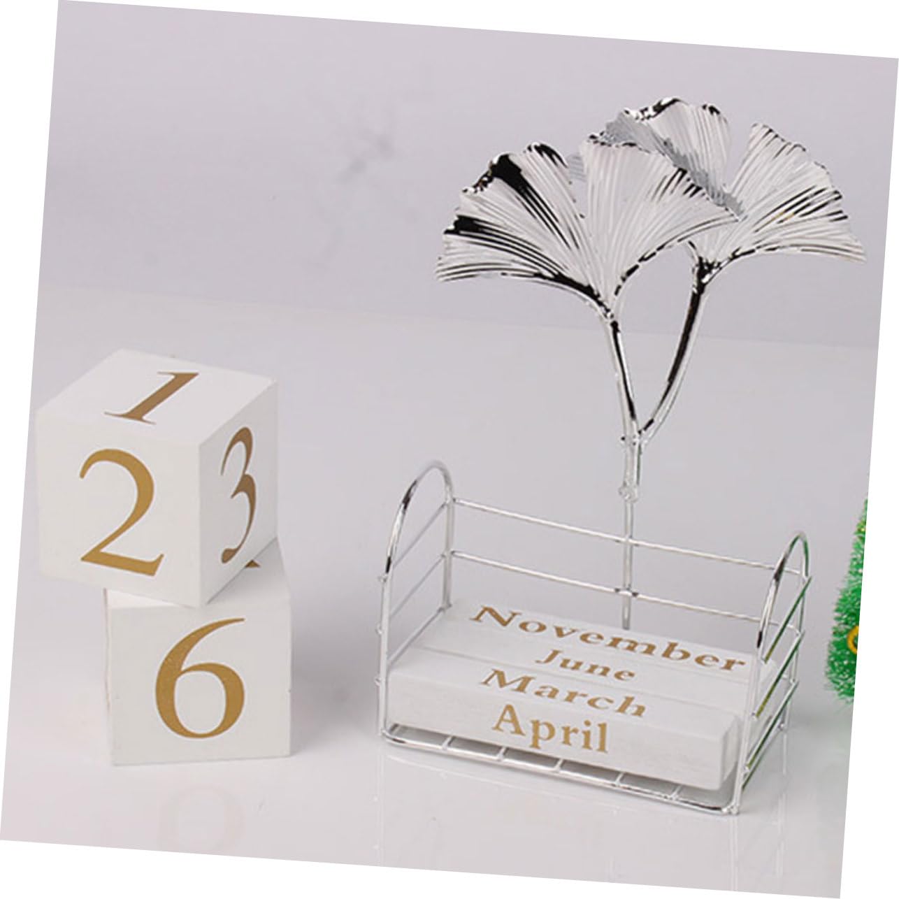 SEWACC 5 Calendarios De Escritorio Con Hojas De Ginkgo Decoración Del Hogar Calendario De Bloques De Pie Calendario De Bloques De Granja Decoración De Oficina Para Mujeres Bloques