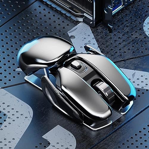 Ratón inalámbrico metálico ergonómico de 2,4 GHz recargable y silencioso