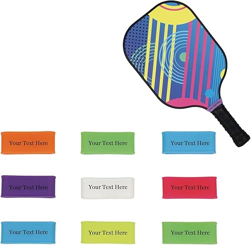 Bandas de agarre de paleta de pickleball personalizadas, empuñaduras de goma antideslizantes con nombre personalizado, opciones multicolor para
