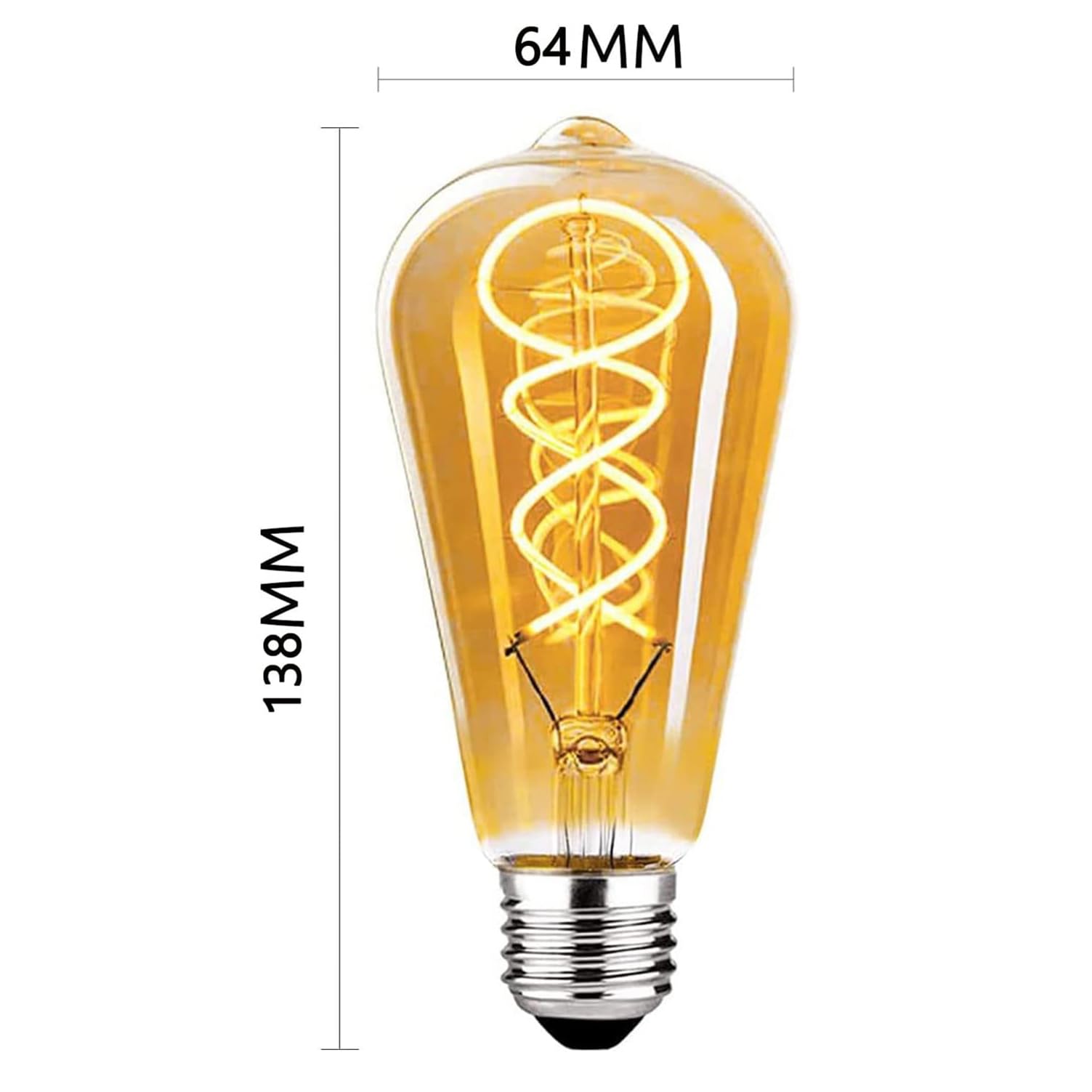 Lampadina Edison vintage E27, E27 LED vintage dimmerabile 4W Lampada LED retrò 2700K Lampadina Edison E27 vintage ideale per un'illuminazione nostalgica e retrò nel bar di casa - 6 pezzi（ST64 HPS）