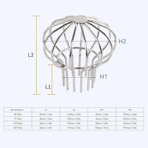 Miniatura 3 de Vomeko Cubierta de drenaje de acero inoxidable 304, tapa de línea antibloqueo para techo al aire libre, limpiador protector de canalón, cubierta de