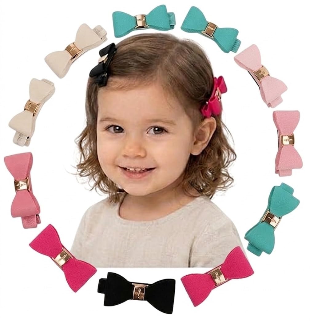 Baby Girls Pink Bow Hair Clips, Baby Girl Hair Accessories, Girls Hair Clips for Fine, Toddler Hair Accessories for Little Kids Toddlers and Fine-image-45