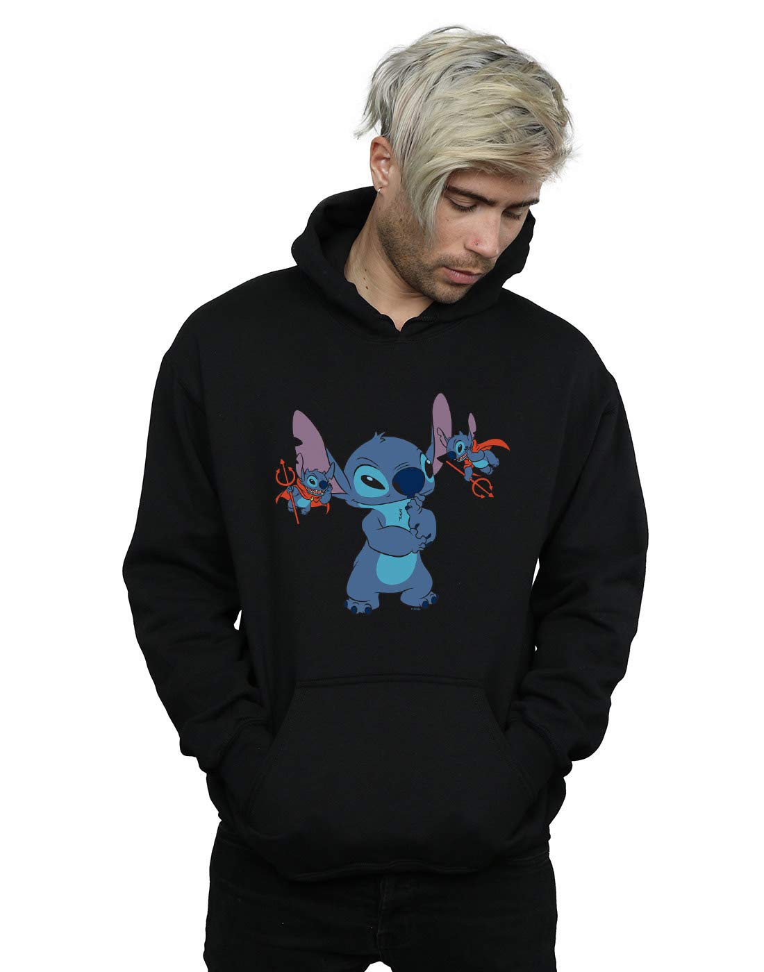 Absolute Cult Men's Black Disney Lilo And Stitch Little Devils Hoodie XXX-Large