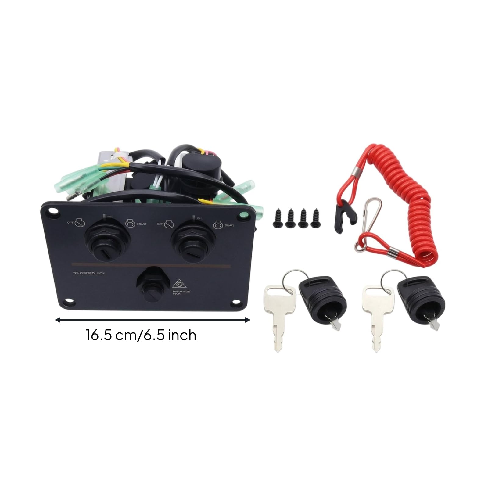 Milageto Panel Control con Interruptor Encendido Marino Panel Interruptores con Llave para Lanchas, Panel De Control Doble Vertical Yamaha 704
