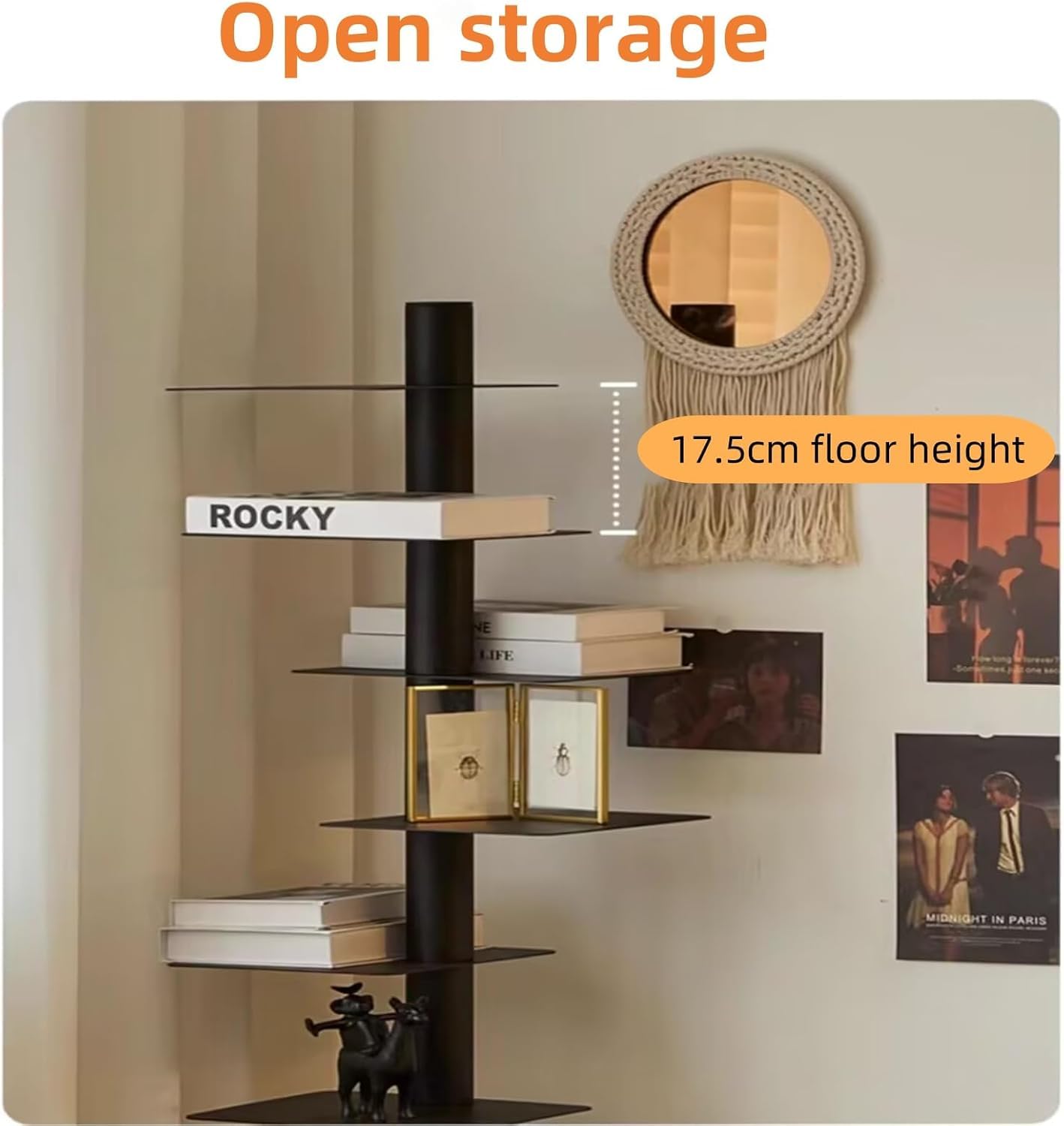 JWSYBD Bibliothèque En Métal De 9 étages, étagère De Rangement En