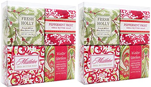 Christmas Holiday Soap Sampler - 2 Boxed Sets of 4 Assorted Scents