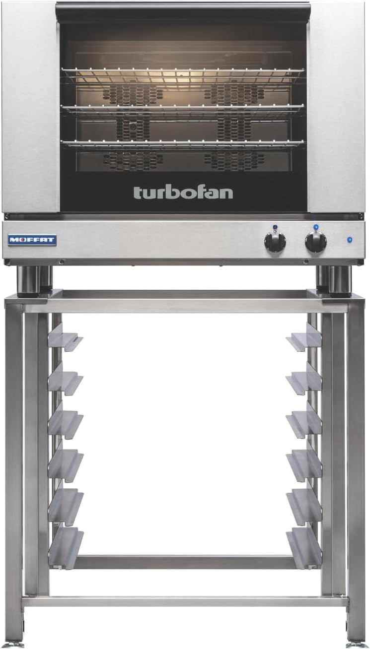 Moffat Turbofan E28 Series Full Size Countertop Electric Convection Oven w/Stand, Single Deck, Manual Control, 208v/50/60/1ph