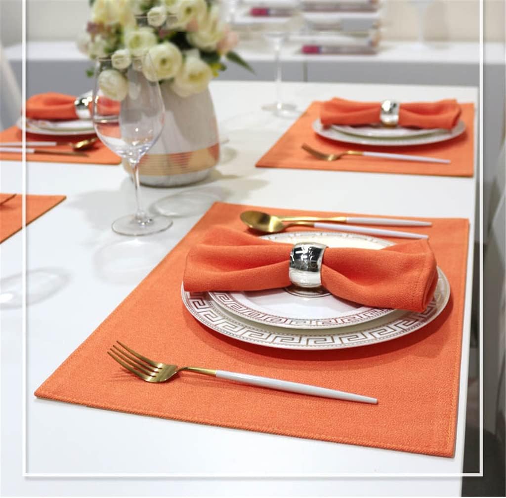 4 Pcs Linen Party Table Cloth Dinner Napkin Restaurant Home Wedding Fabric Napkins Restaurant Table Mats(D)