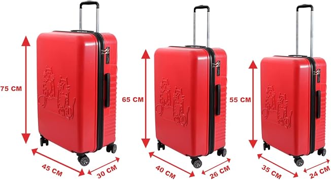 Biggdesign Cats Red 3-Piece Suitcase set