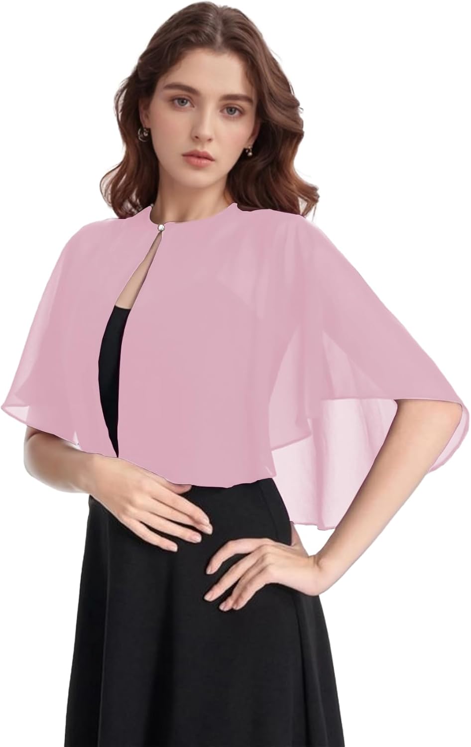 Soft Chiffon Shawl Wraps Shrug for Evening Dress Wedding Vintage Style Cape for Women - Image 2