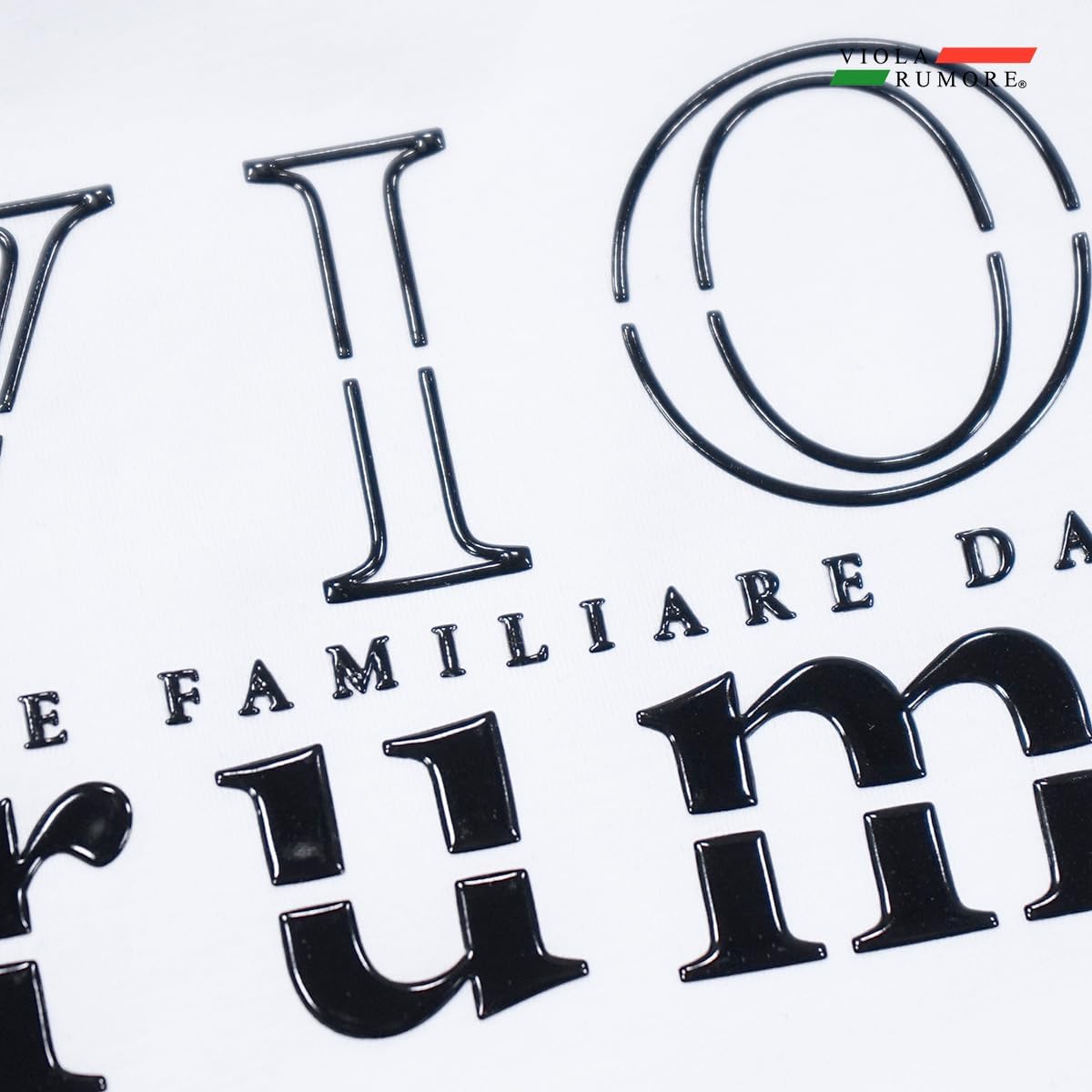 VIOLA rumore ヴィオラ ビオラ Tシャツ Vネック ロゴ 発砲プリント 長袖Tシャツ メンズ ホワイト白 52109