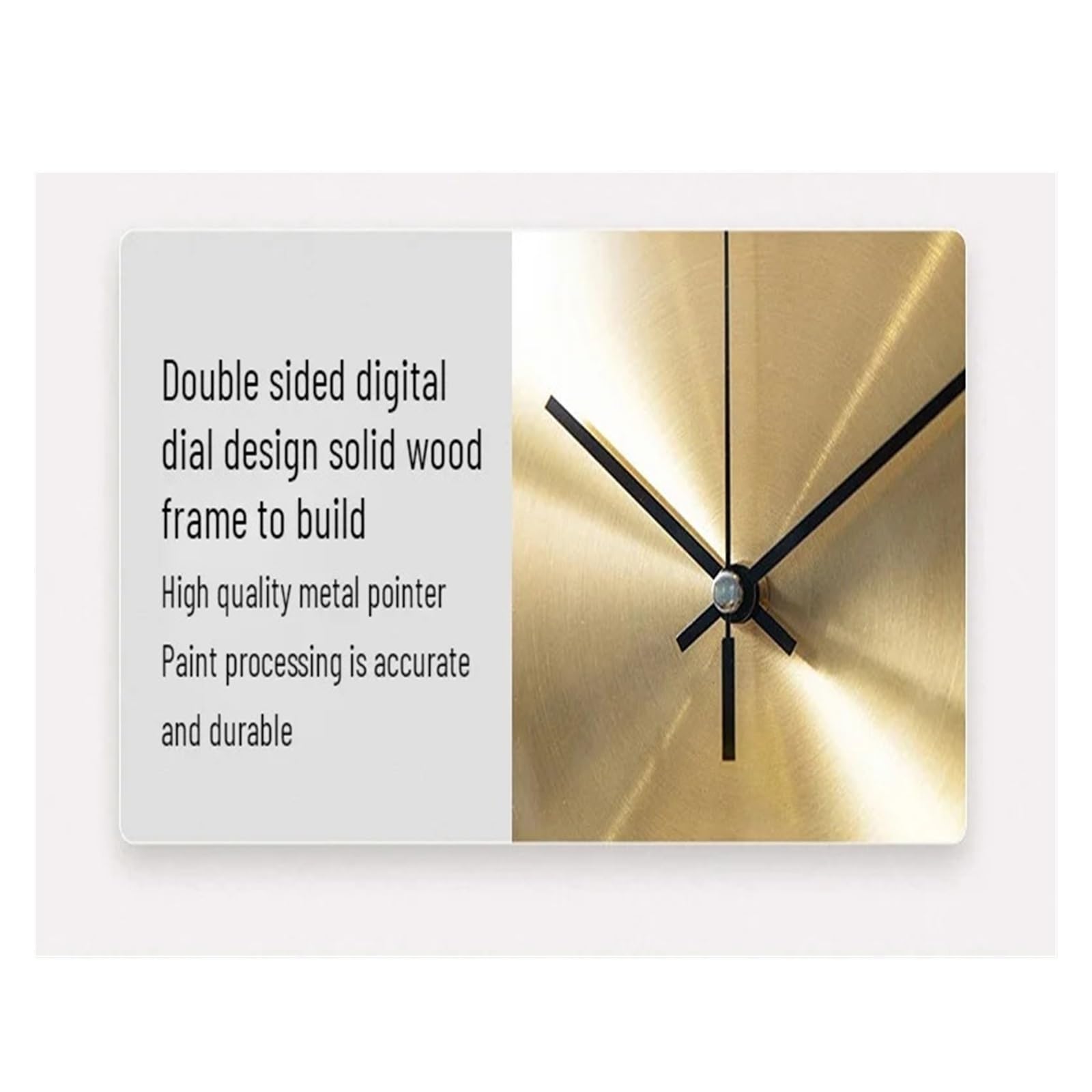 Cichy Zegar Ścienny Duży Metalowy Dwustronny Z Litego Drewna Modne Zegarki Ścienne Do Salonu Home Decor Horloge Precyzyjny I Cichy(Style3)