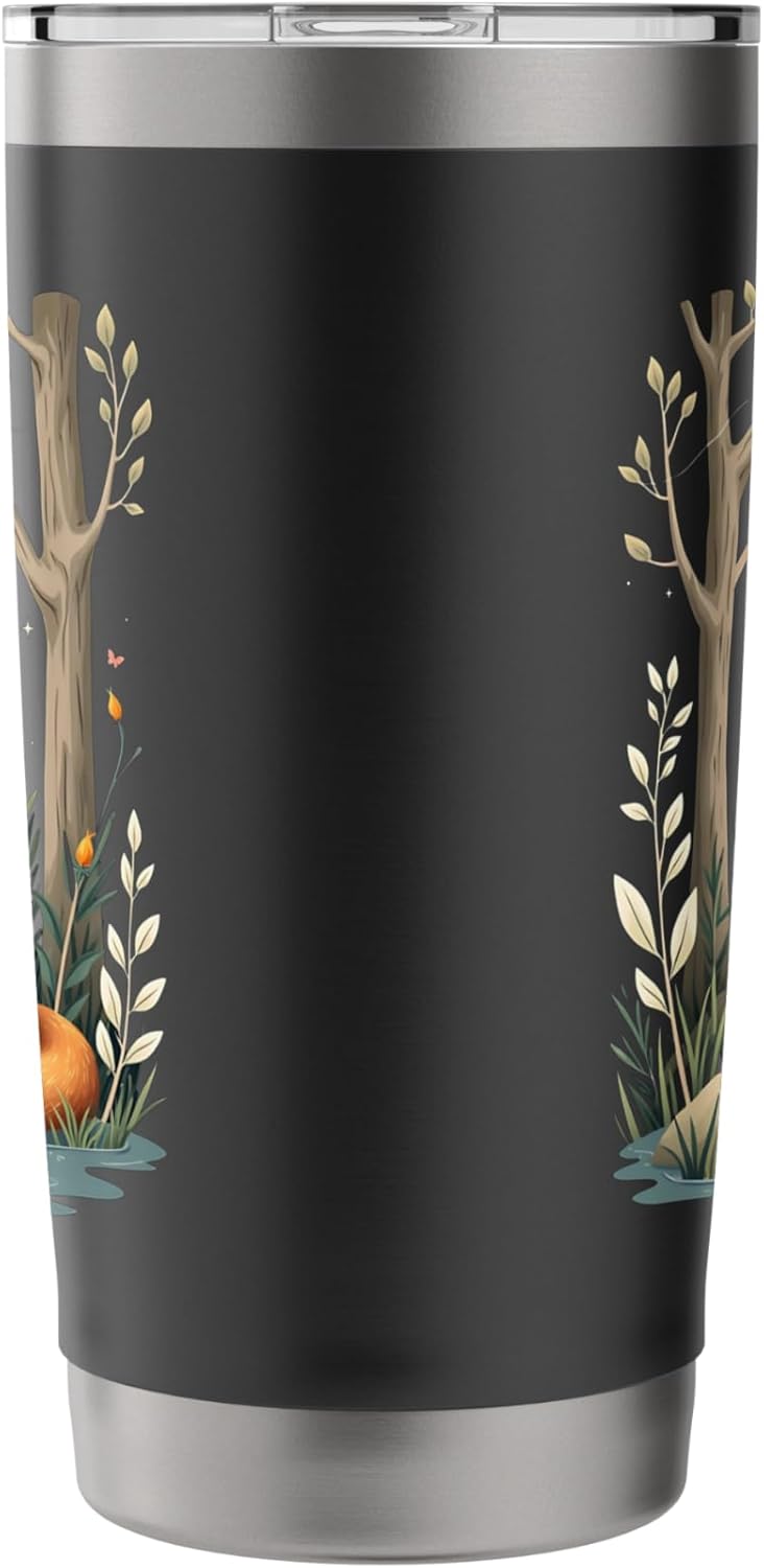 Peaceful Fox In Forest With Melody Of Nature Stainless Steel Insulated Tumbler - Image 4