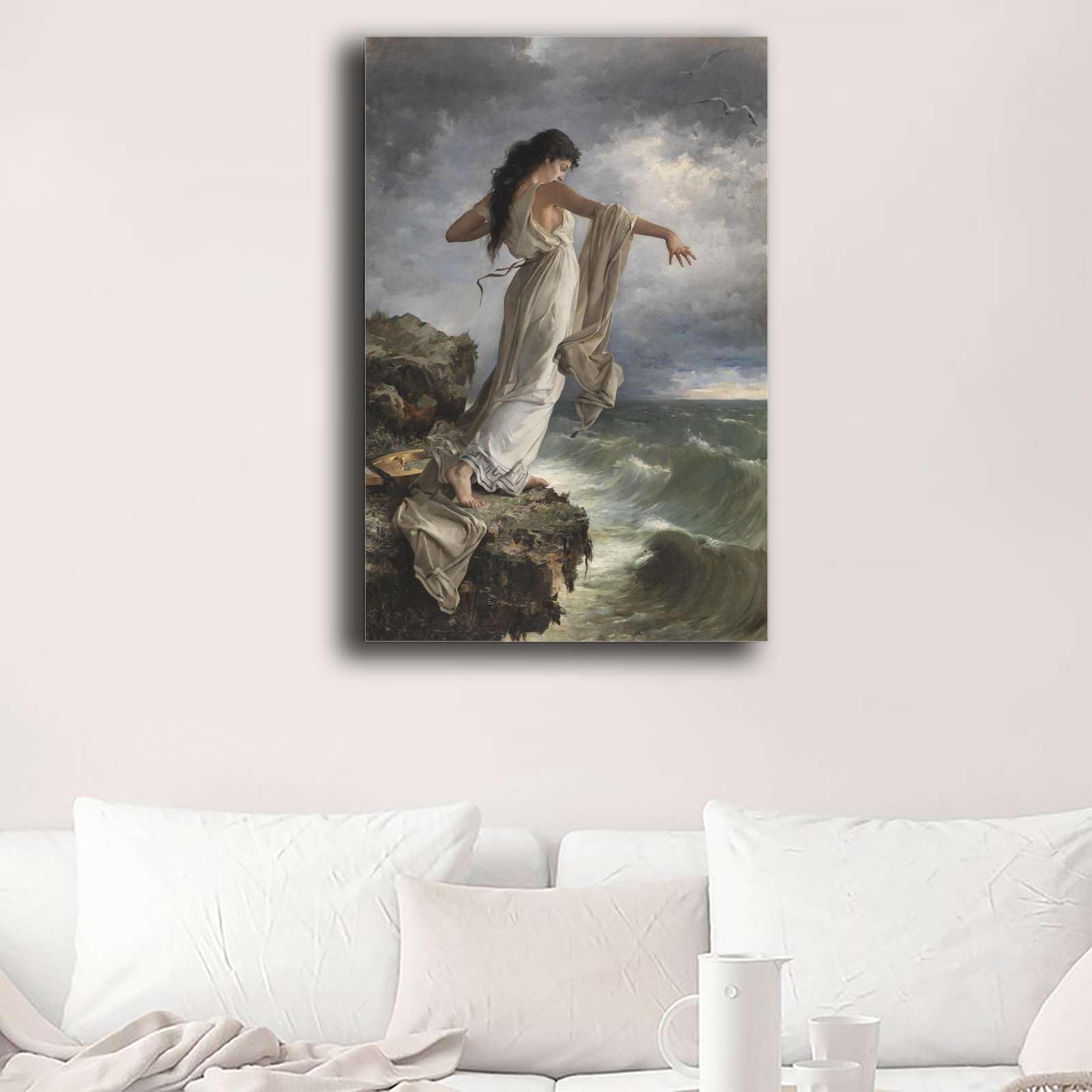 Amazon.com: Print Canvas Wall Art Sappho Leaping Into The Sea By