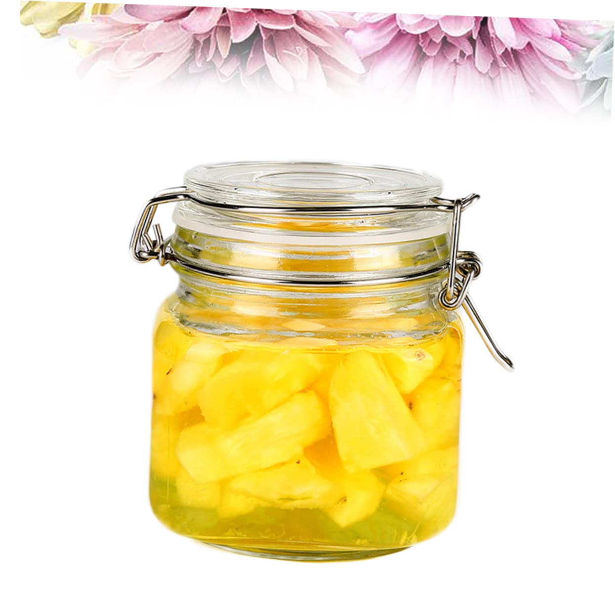 XYIANG Glass Airtight Containers Glass Containers Square Glass Jars Food Storage Containers Storage Jars Container Glass Pickle Jar Tea Pot Storage Tank Sealed Jar Square Glass Containers