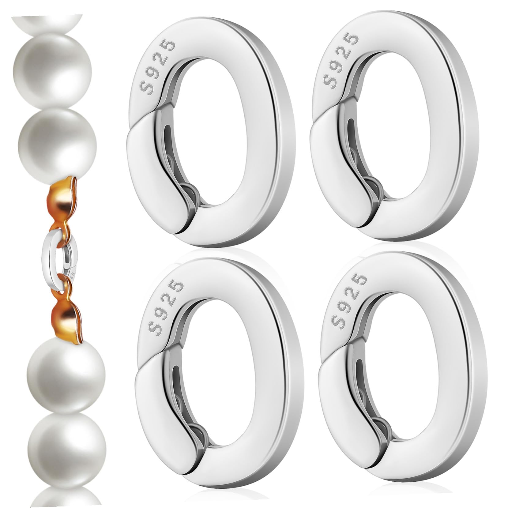 Fermoirs ovales en métal Anneome lot de 4 clips à ressort pour raccourcir collier