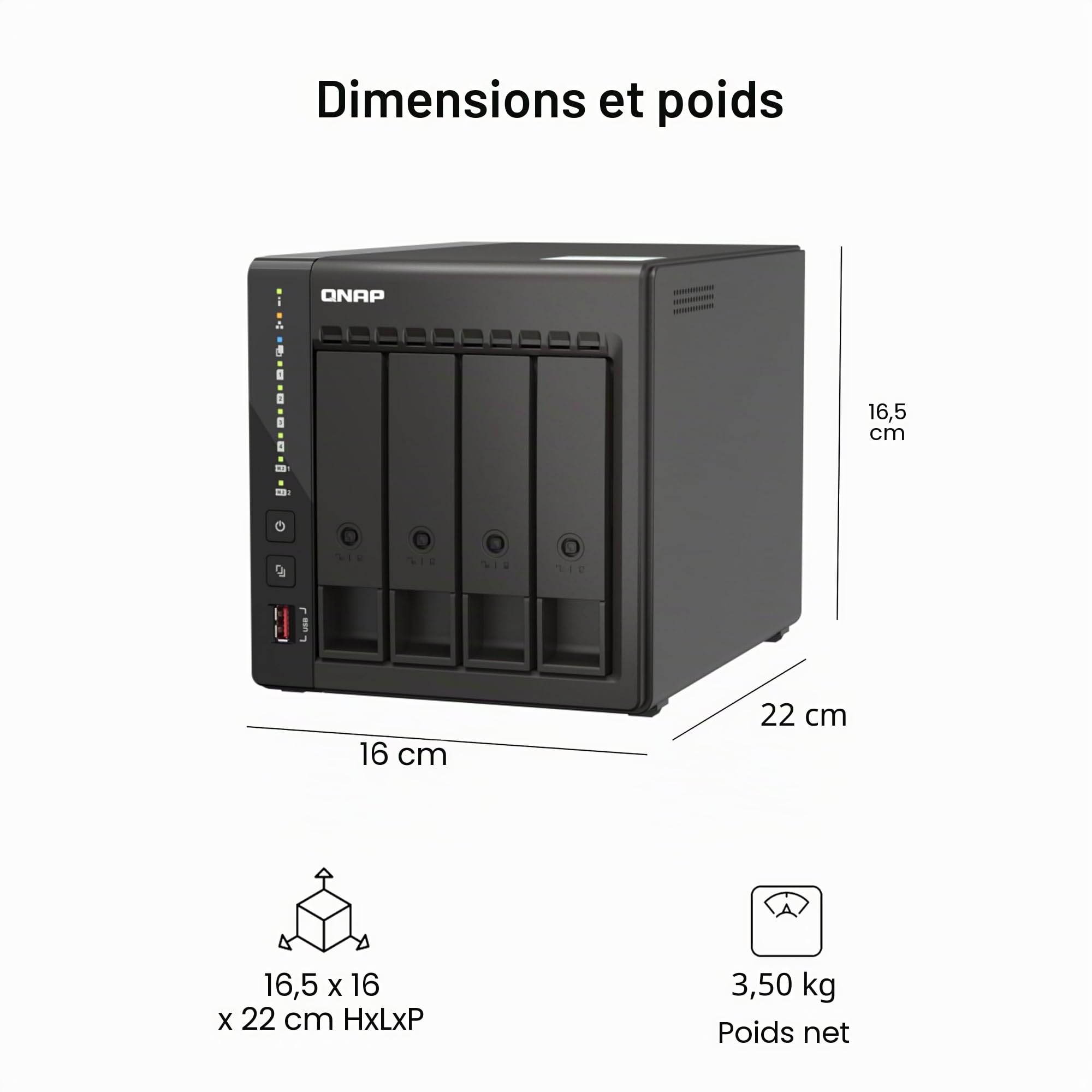 QNAP Bureau TS-453E-8G 4 Baies