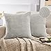 Deconovo Fundas Cojines de Pana, Decorativas para Salon Habitacion Hogar, Juego de 2, 50x50cm, Gris Claro