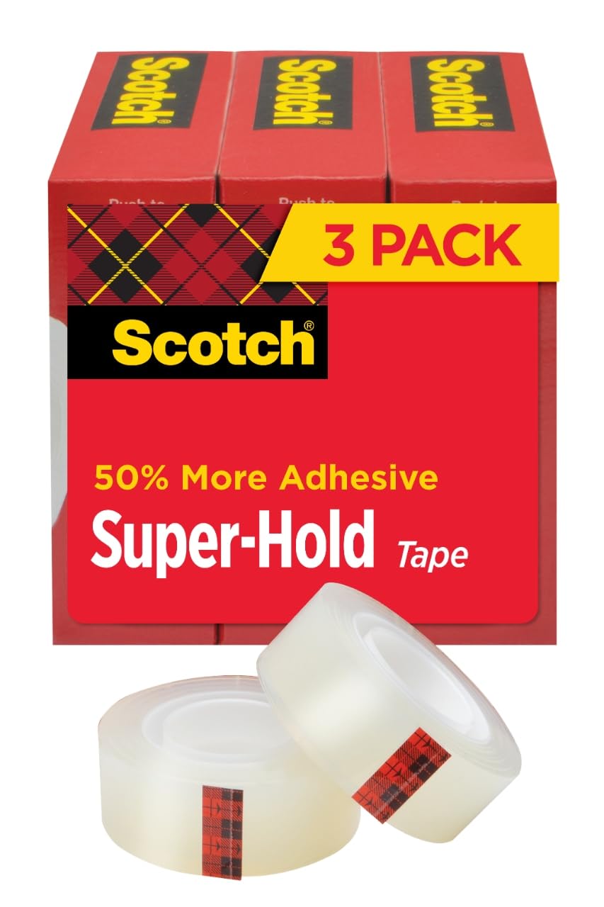 ScotchSuper-Hold Tape, 3/4 in x 800 in, 3/Pack (700S3)