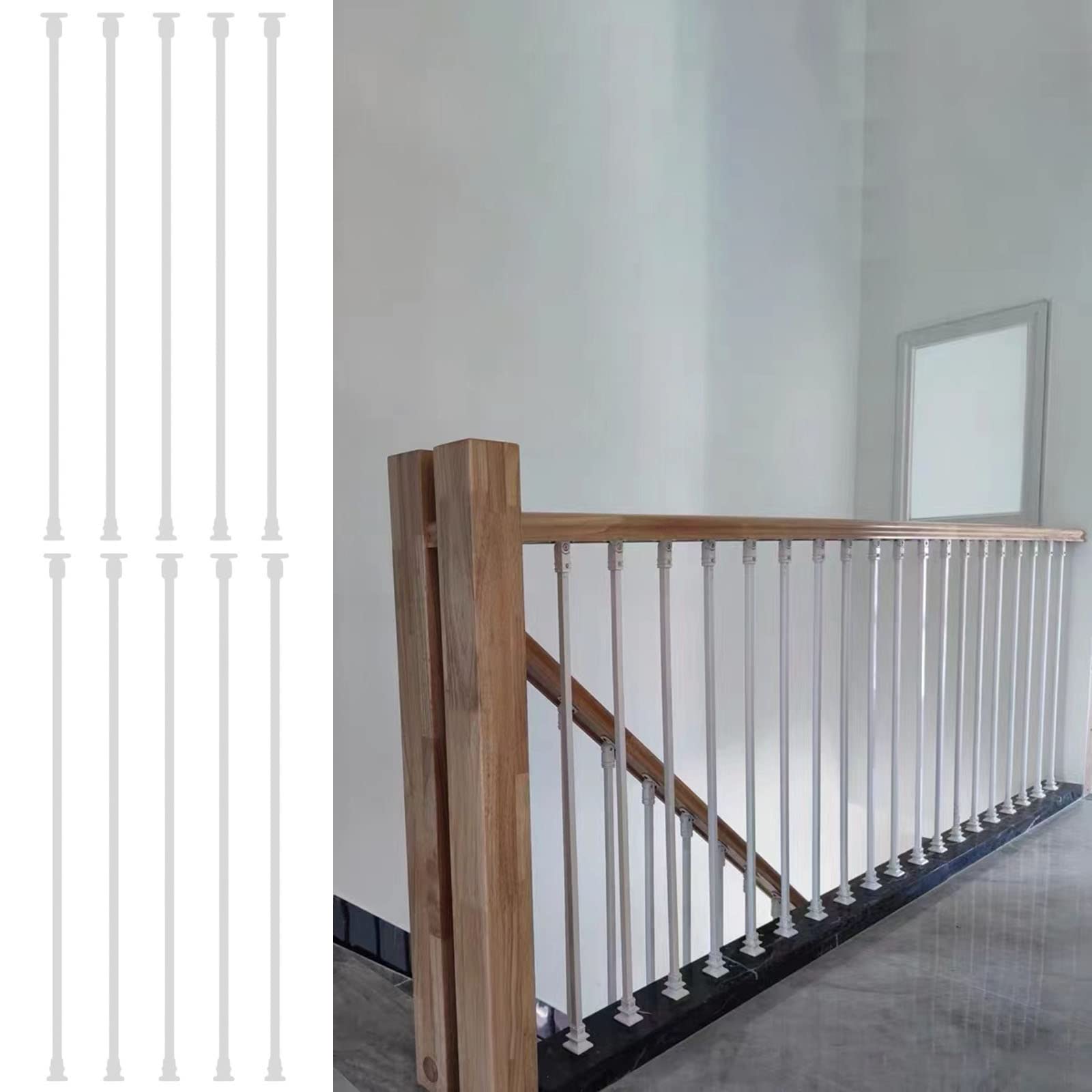 Gyeqxkt 10 Pack Wrought Iron Balusters Stair Spindles For Lofts, Decks, And Balcony Railings