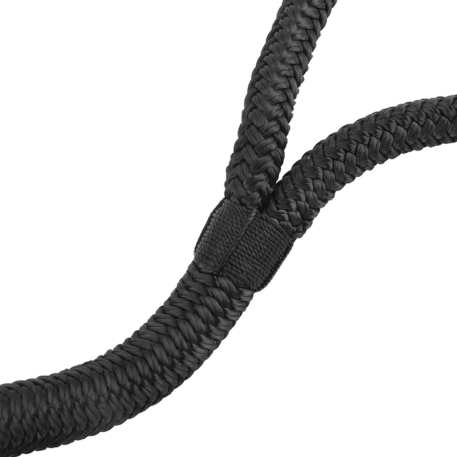 FreeTec 4 TLG Bootsseil Boot Fenderleine Nylon Dockline Festmacherleine Fenderseil mit Auge 12mm Durchmesser 6m lang Schwarz