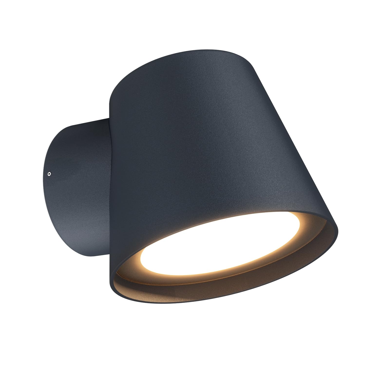 Klighten LED 12W Aplique de Pared Exterior/Interior, 3000K Lámpara de Pared Exterior, Moderno Luz de Pared Aluminio+PC, IP65 Aplique Pared Exterior para Jardin Terraza, Blanco Cálido, Antracita